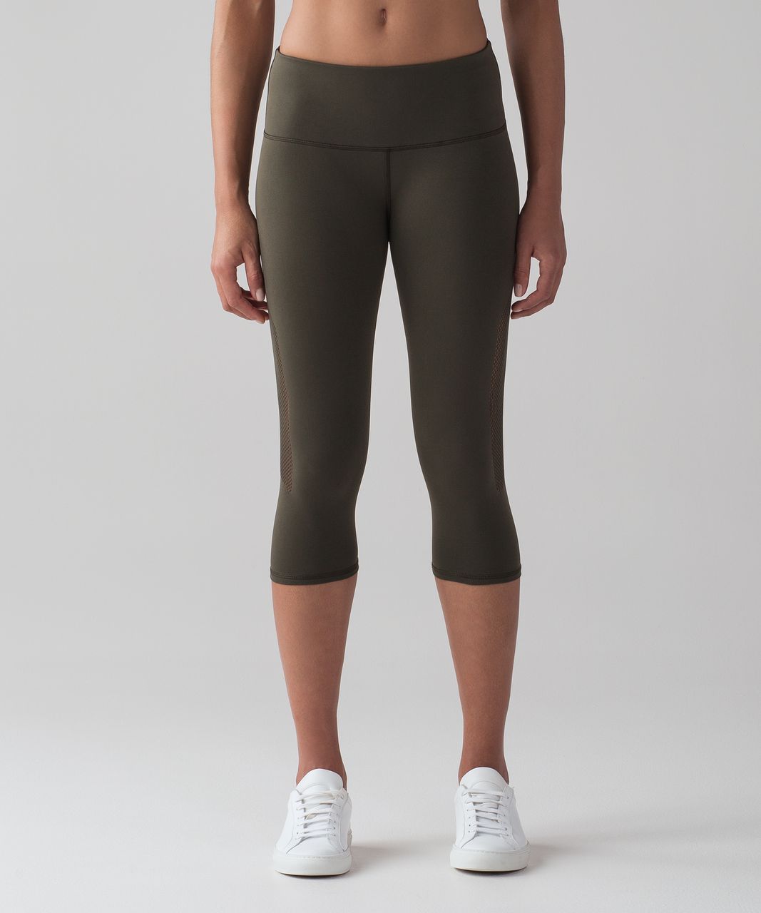 Lululemon Reveal Crop (15) - Dark Olive - lulu fanatics