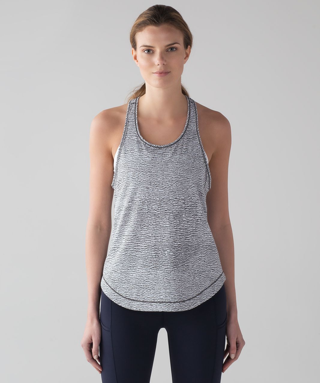 Lululemon Long Distance Tank - Sheer Luon Pebble Jacquard V1 White Black