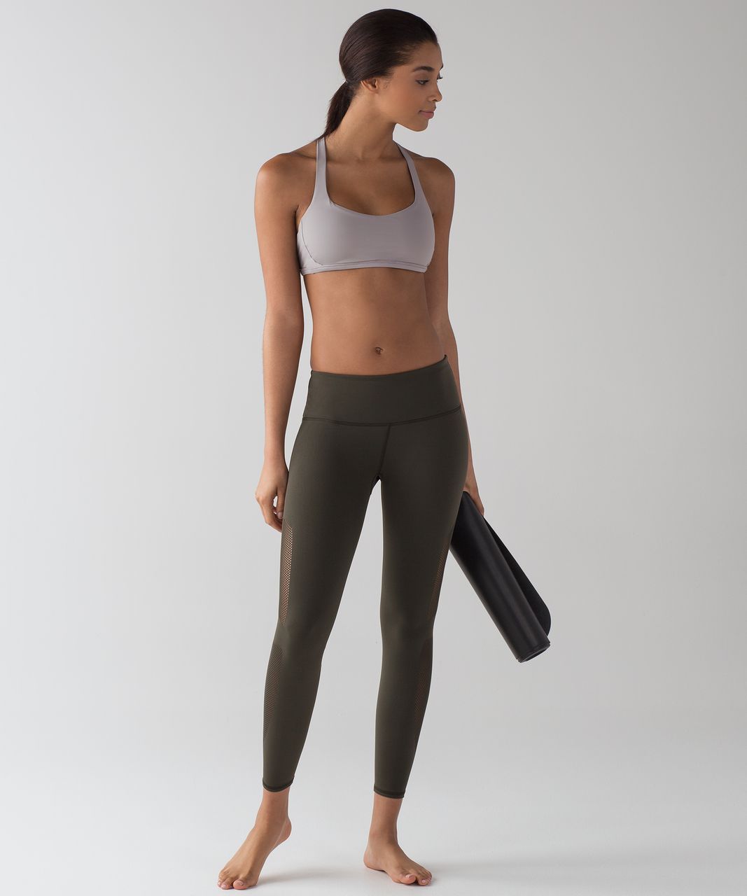 Lululemon Women's Reveal Crop (15) Tight (LW6HGPS) Dark Olive - Size 8  Medium