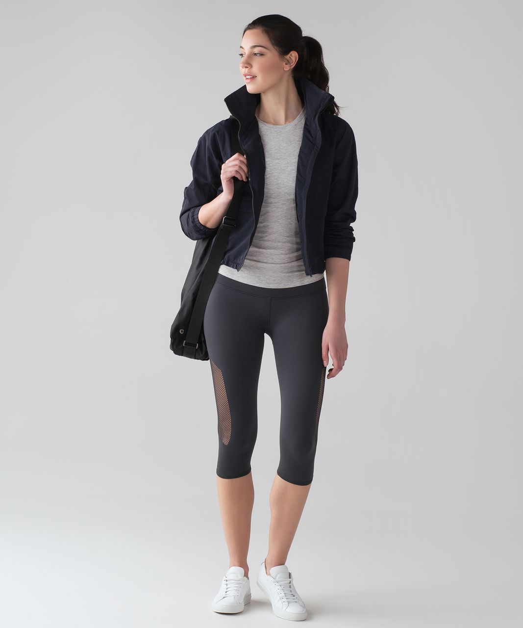 Lululemon Fleece & Thank You Pullover - Heathered White / Battleship - lulu  fanatics