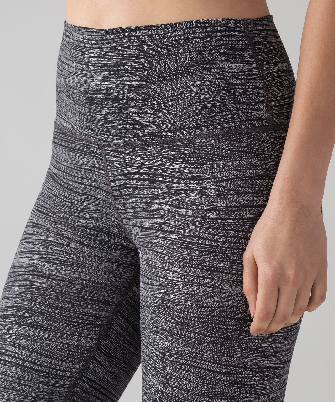 Lululemon Wunder Under Crop (Hi-Rise) (Full-On Luon 21") - Bit Point Ice Grey Black