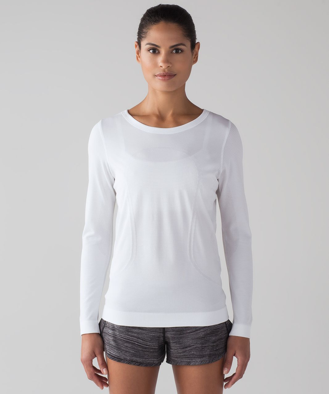 Lululemon Swiftly Relaxed Long Sleeve - White / White / Black - lulu  fanatics