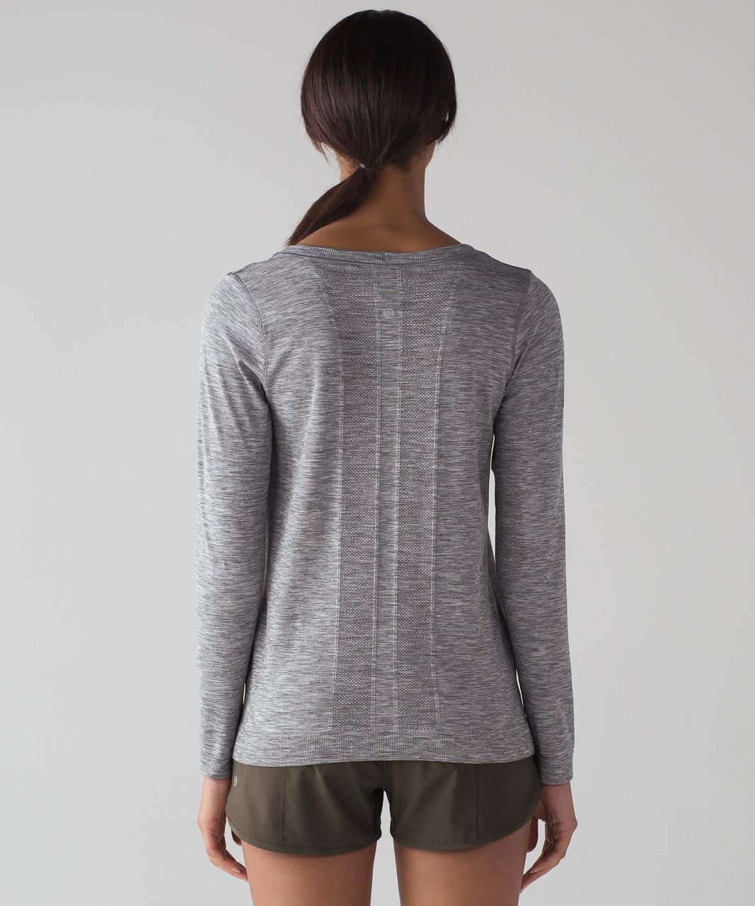 Lululemon Swiftly Tech Long Sleeve Crew - Slate / White - lulu fanatics