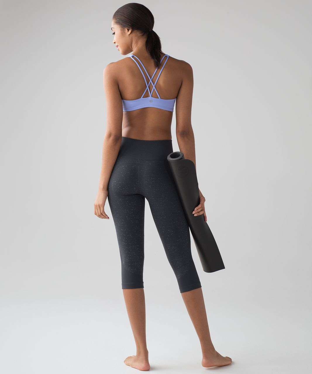 Lululemon Free To Flow Crop - Blue Tied / White