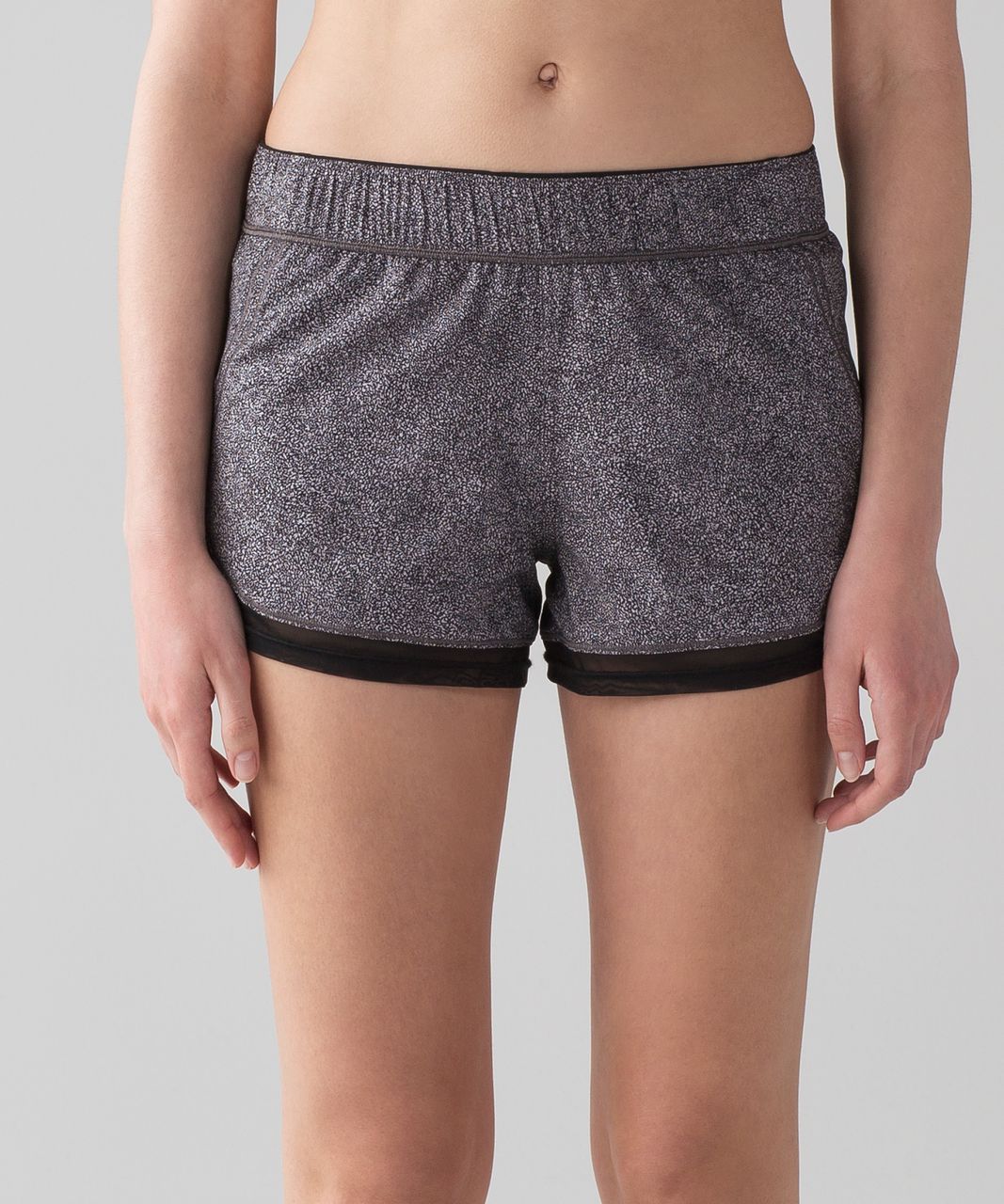 Lululemon Two With One Short (Reversible 3") - Black / Sea Spray Alpine White Dark Chrome