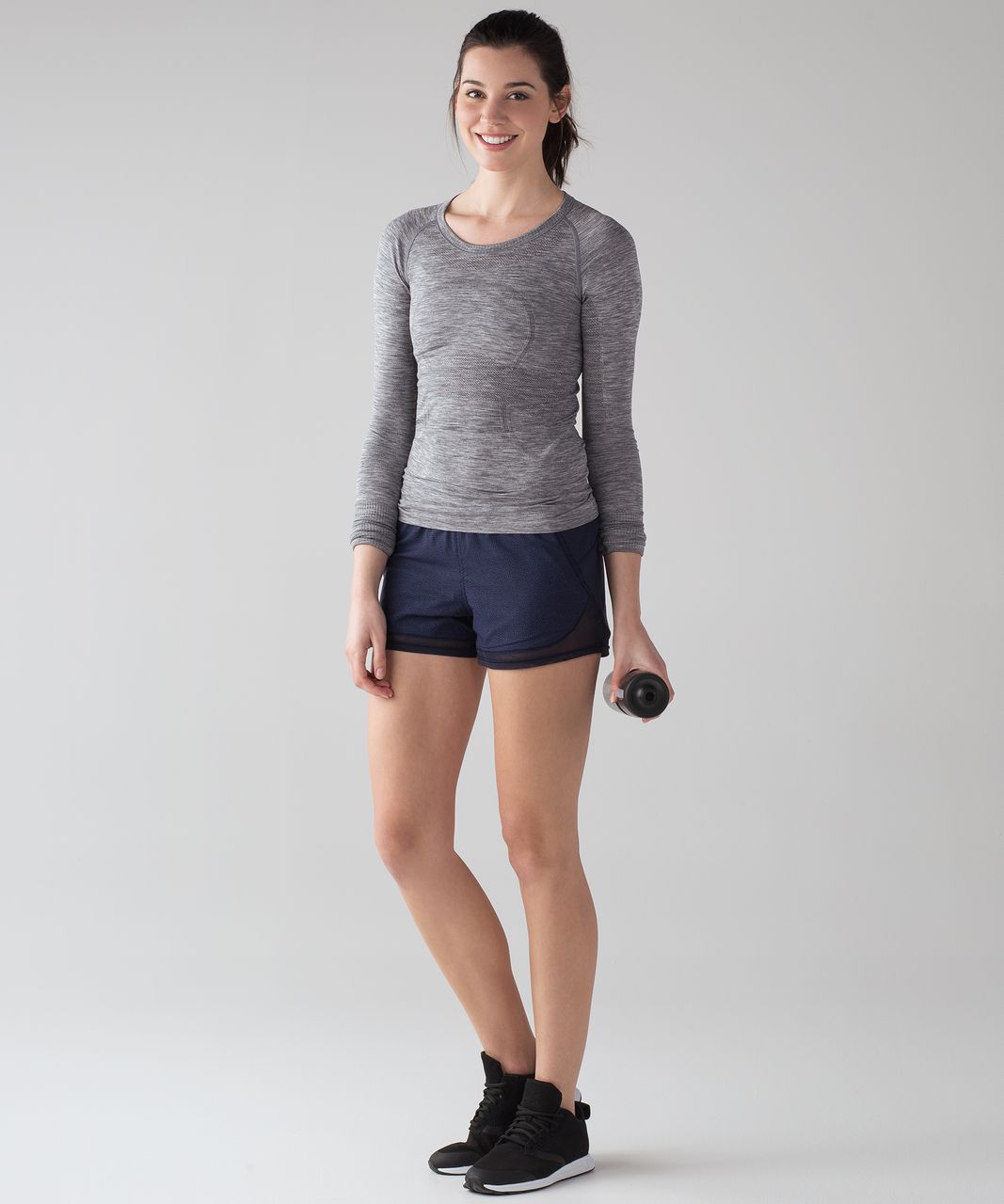 Lululemon Two With One Short (Reversible 3") - Midnight Navy / Chakra Print Blueberry Jam Midnight Navy