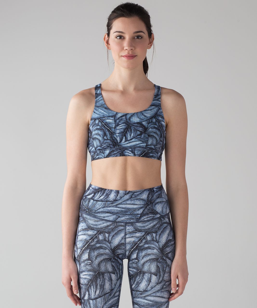 Lululemon Energy Bra (Nulux) - Mini Concrete Jungle Alpine White Multi