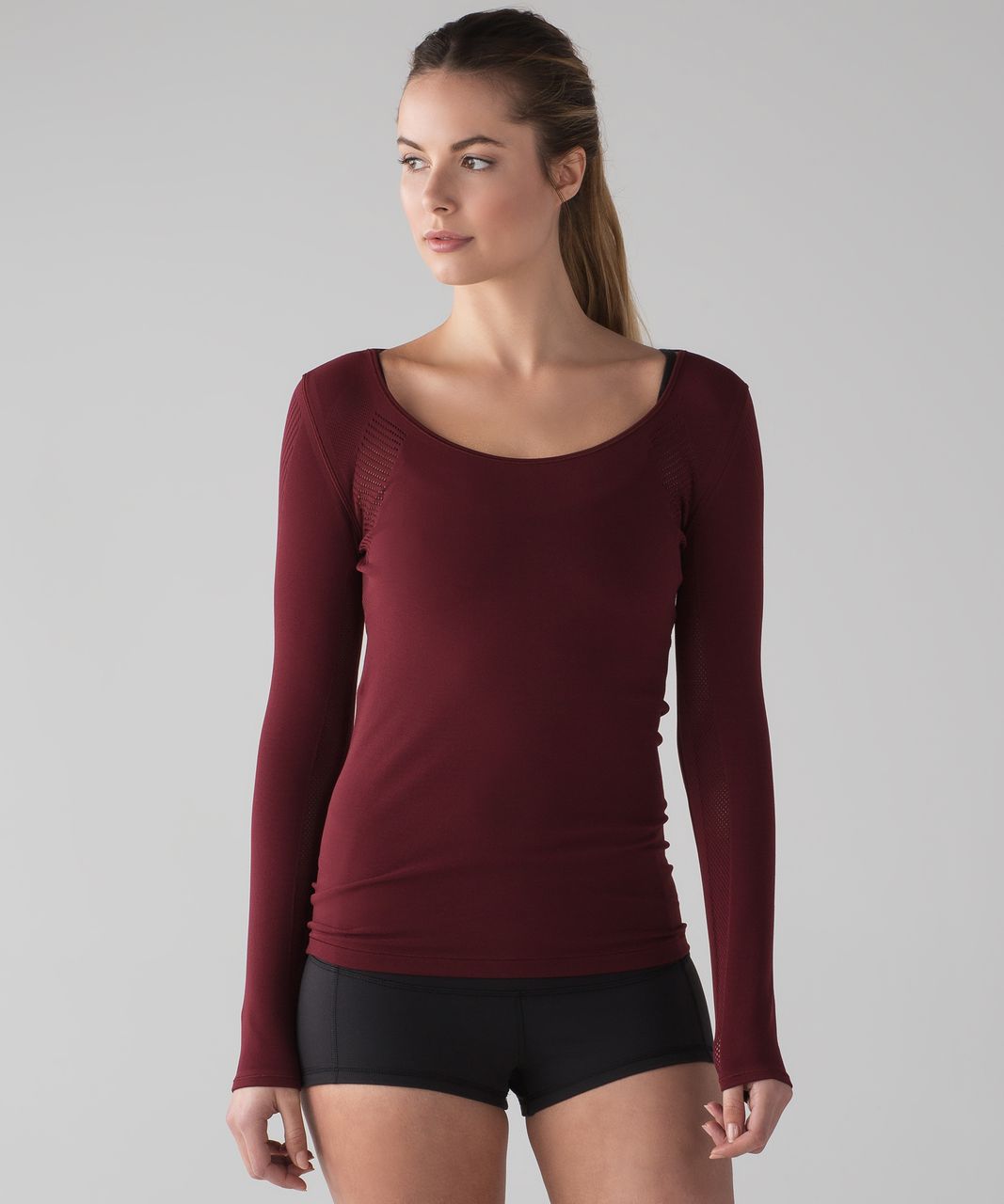 Lululemon Reveal Long Sleeve - Deep Rouge