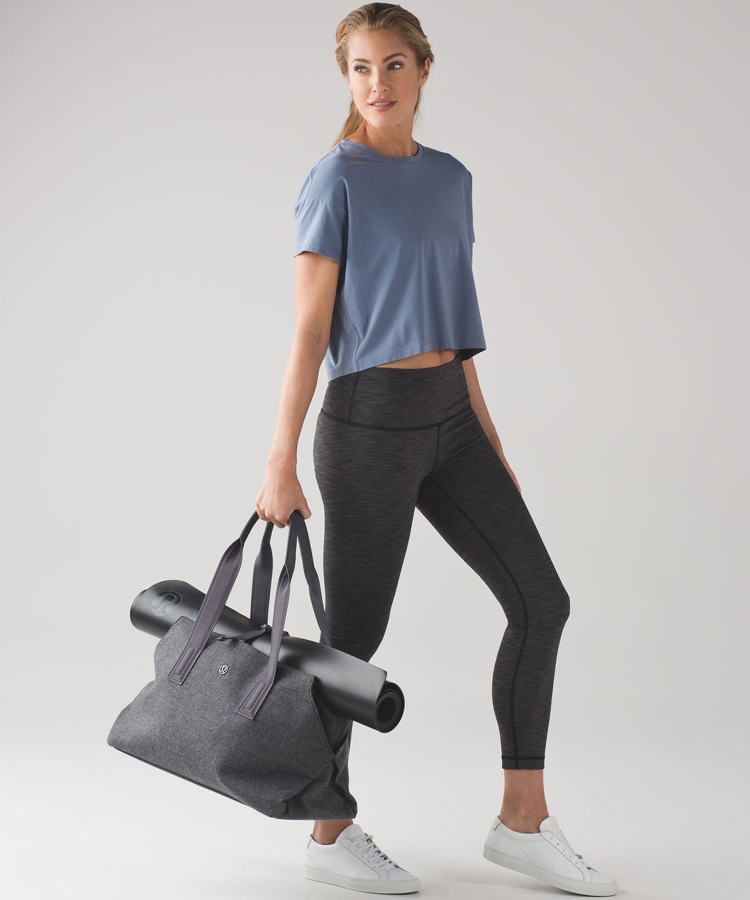 Lululemon Cates Crop Tee - Blue Denim