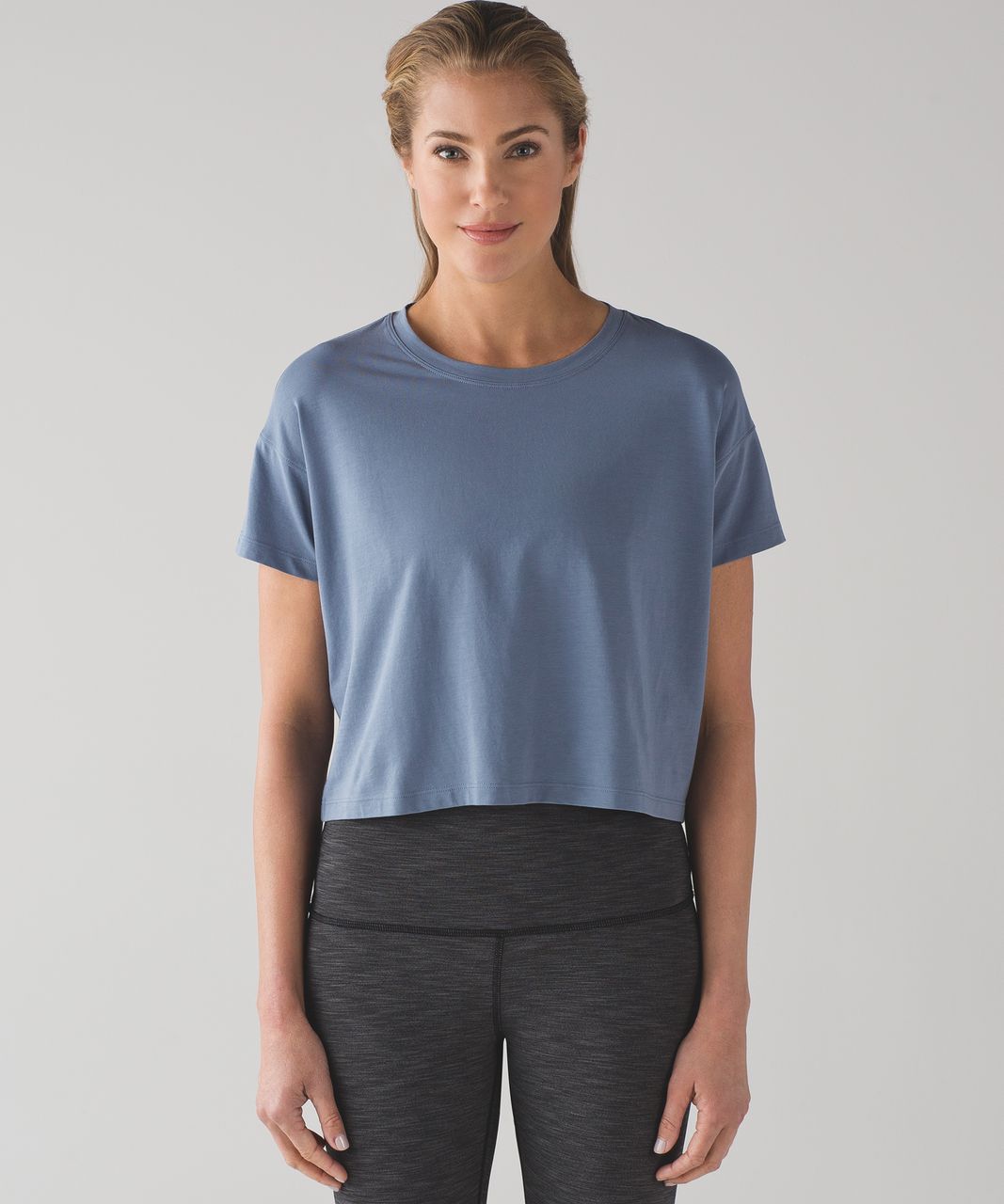 Lululemon Cates Crop Tee - Blue Denim