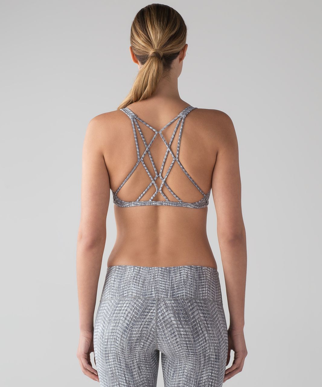 Lululemon Free To Be Zen Bra - Luon Arrow Jacquard Battleship Silver Spoon