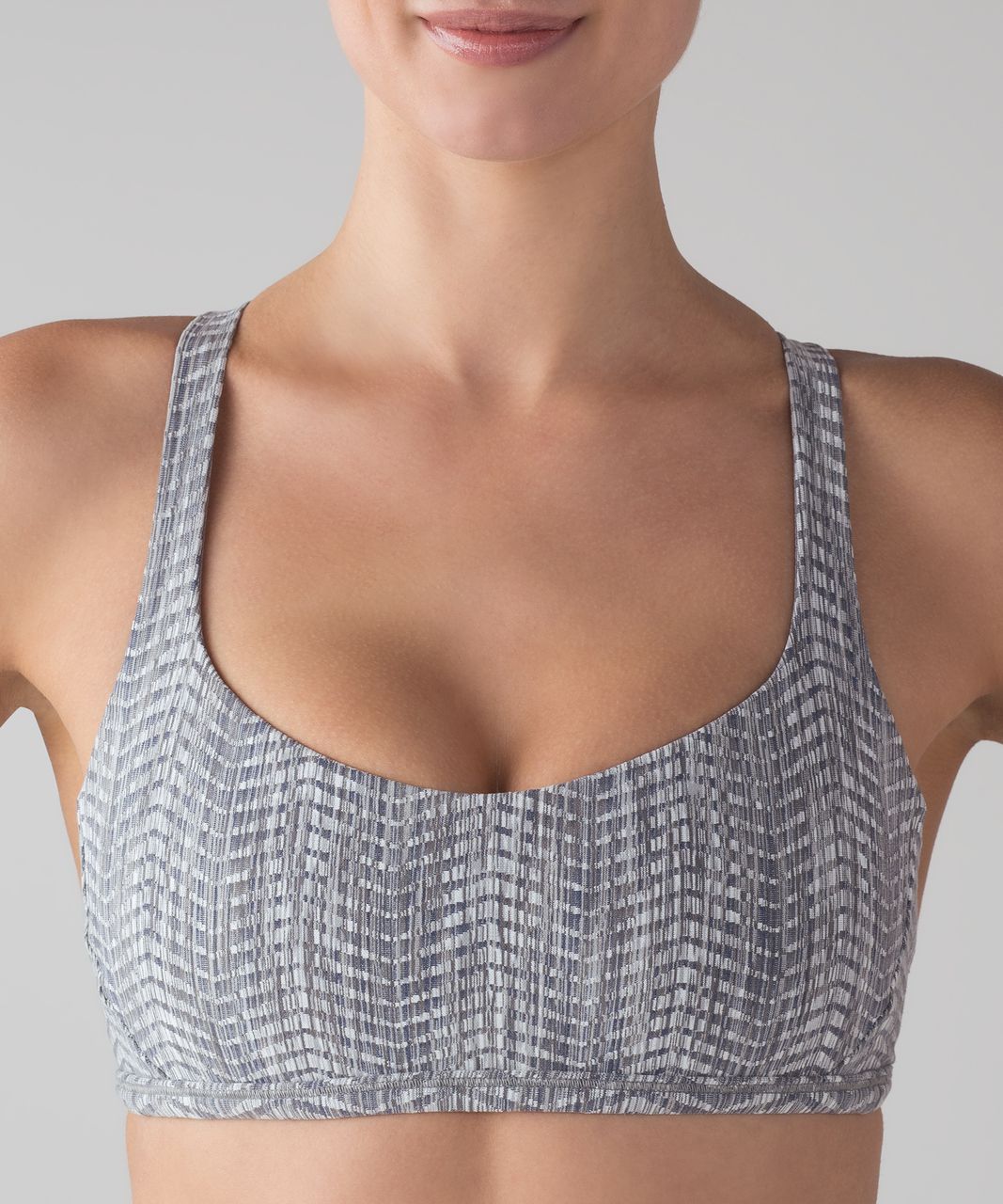 Lululemon Free To Be Zen Bra - Luon Arrow Jacquard Battleship Silver Spoon