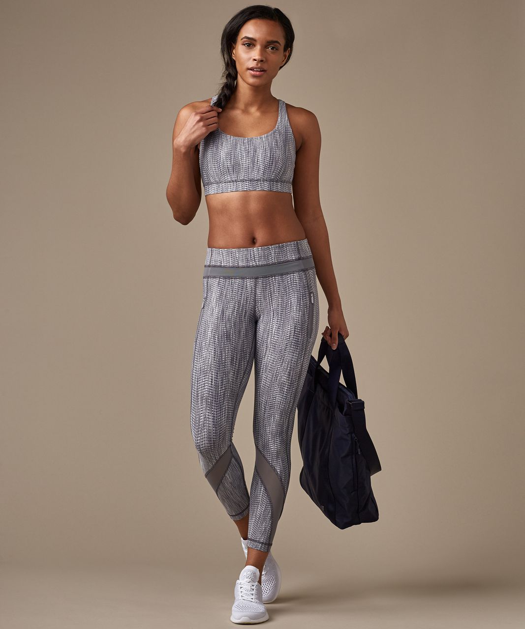 Lululemon Energy Bra - Power Luxtreme Arrow Jacquard Battleship Silver Spoon