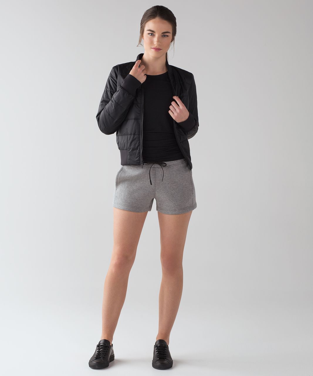 Lululemon NTS Short (3") - Heathered Medium Grey / Black