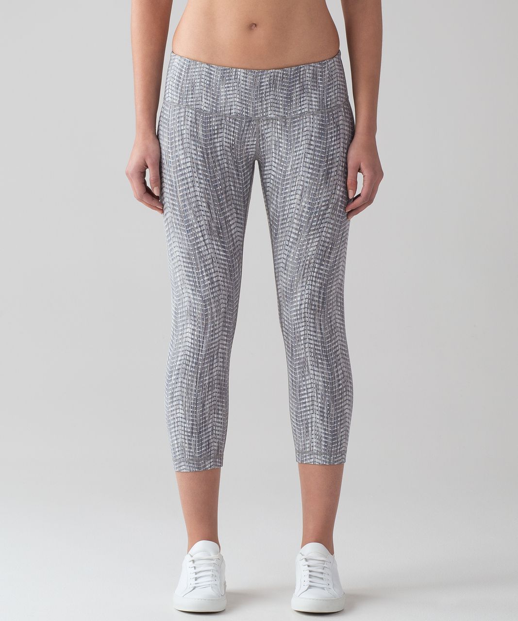 Lululemon Wunder Under Crop III (21") - Luon Arrow Jacquard Battleship Silver Spoon