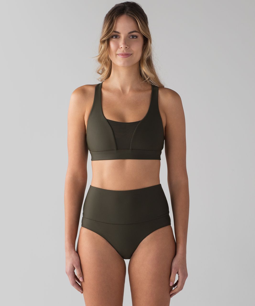 Lululemon Fast and Free Bra Dark Olive  Lululemon sports bra, Sports bra,  White swim tops