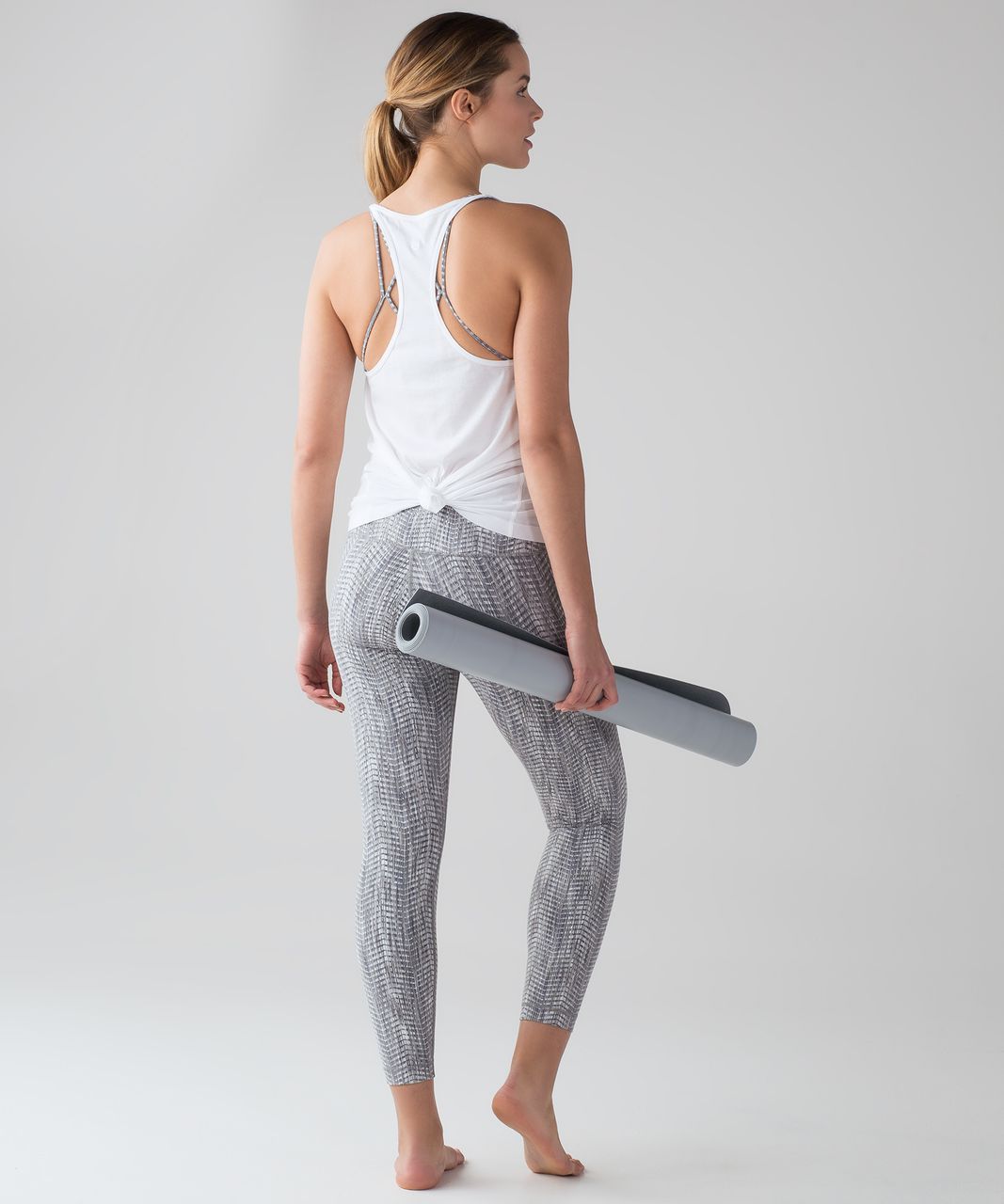 Lululemon Wunder Under Hi-Rise 7/8 Tight *25" - Luon Arrow Jacquard Battleship Silver Spoon