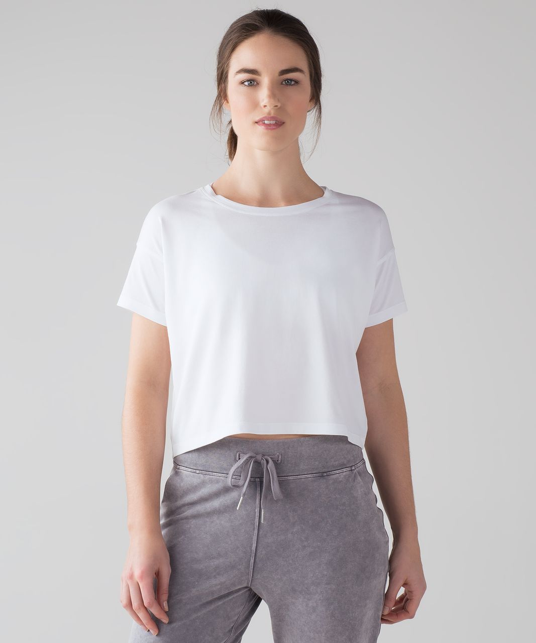 Lululemon Cates Crop Tee - White - lulu fanatics