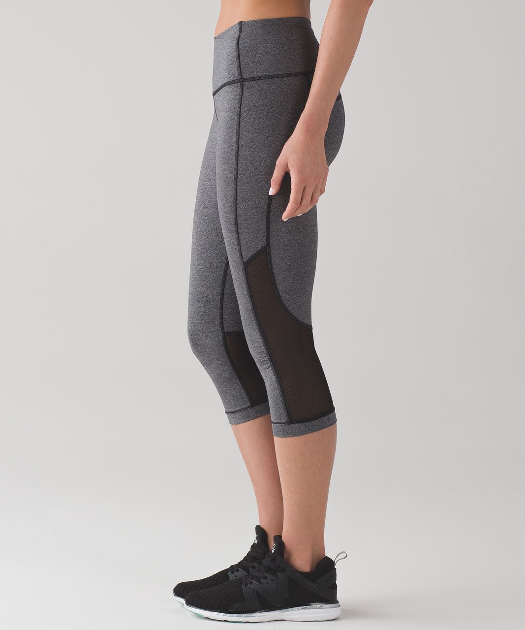 Lululemon Gear Up Crop (17") - Heathered Black / Black