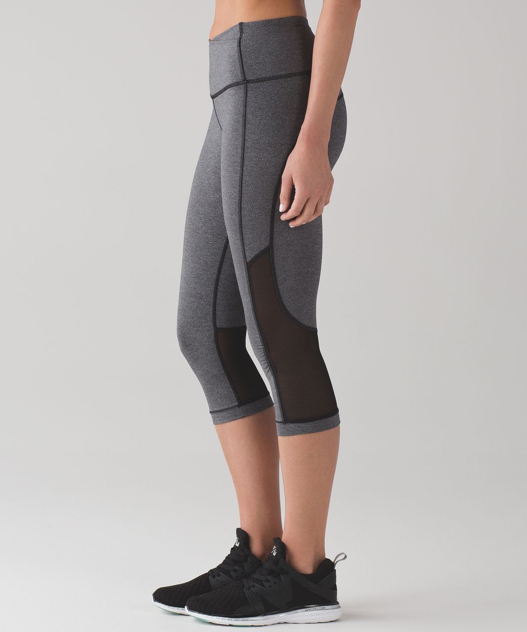 Lululemon Acro Crop - Heathered Black - lulu fanatics