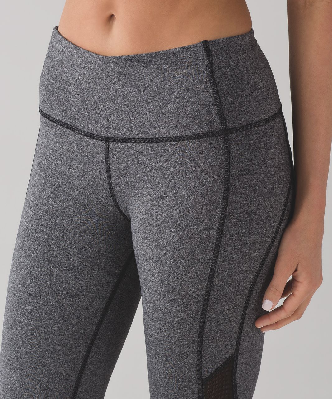 Lululemon Gear Up Crop (17) - Heathered Black / Black - lulu fanatics