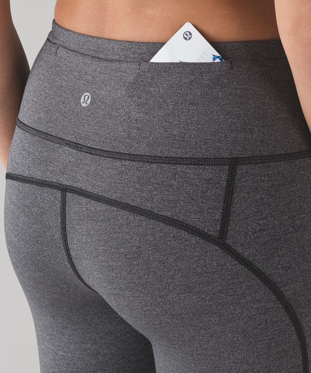 Lululemon Gear Up Crop (17") - Heathered Black / Black