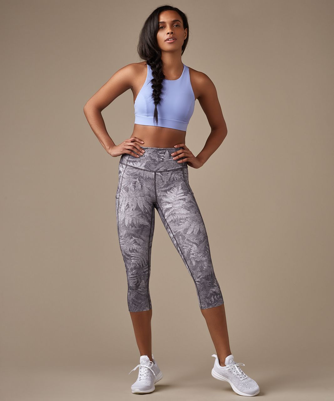 Lululemon Fast Free Crop Kindred Spirit Alpine White Multi