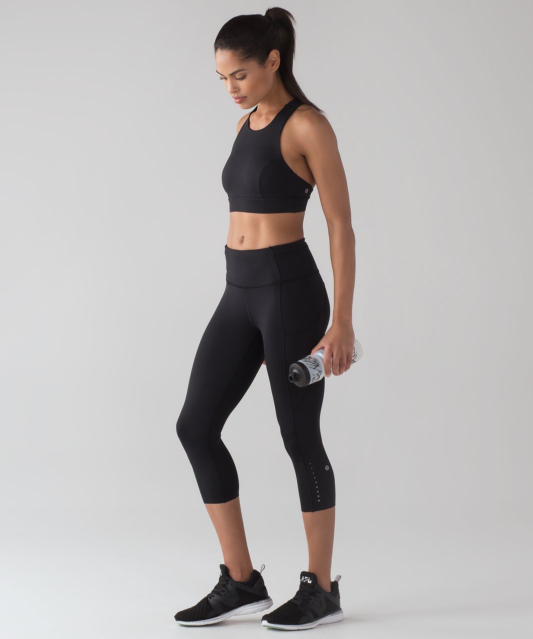 Lululemon Run: Fast And Free Crop - Black - lulu fanatics