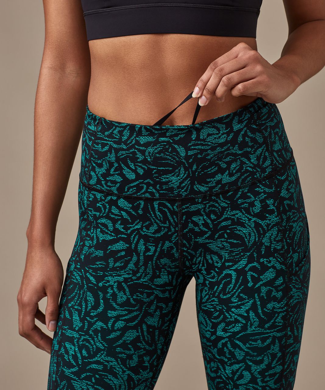 Lululemon Fast & Free 7/8 Tight - Thrive Viridian Green Black