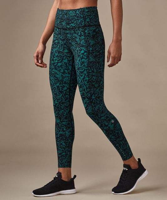 Lululemon Fast and Free High-Rise Tight 25 - Leopard Camo Blue Nile Multi  - lulu fanatics