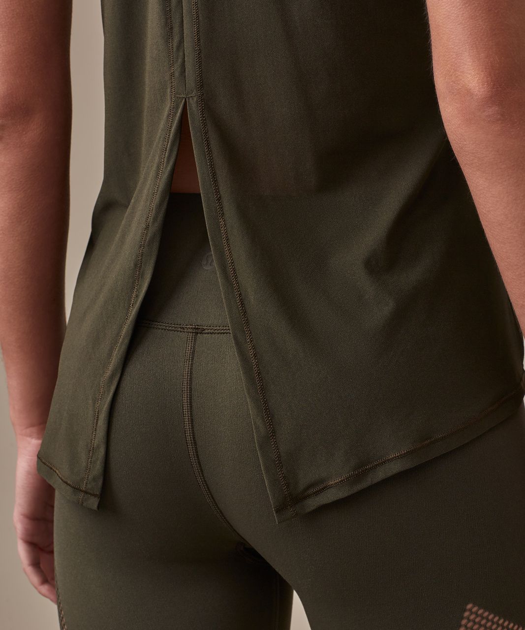 Lululemon Two With One Singlet - Dark Olive