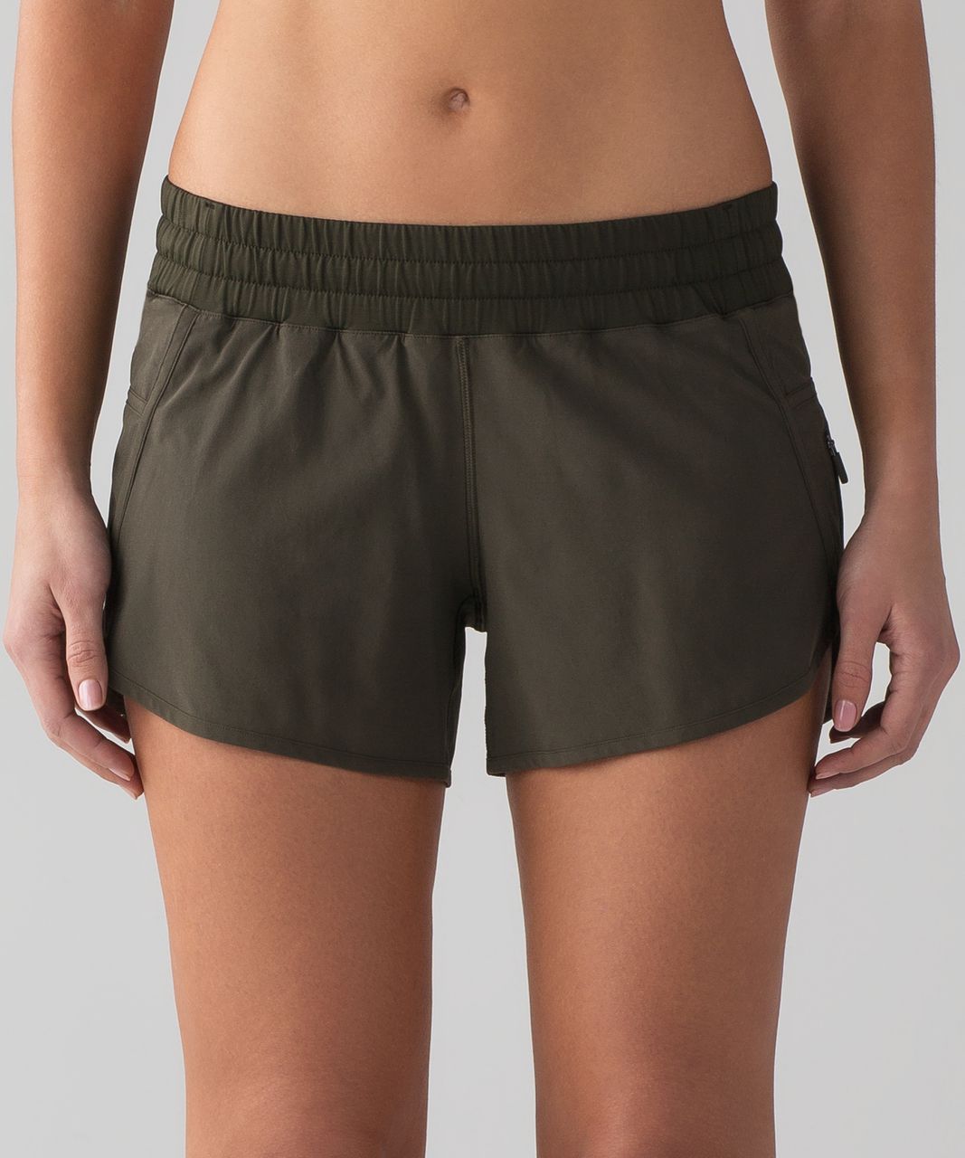 Lululemon Tracker Short IV (4-way Stretch 4" ) - Dark Olive