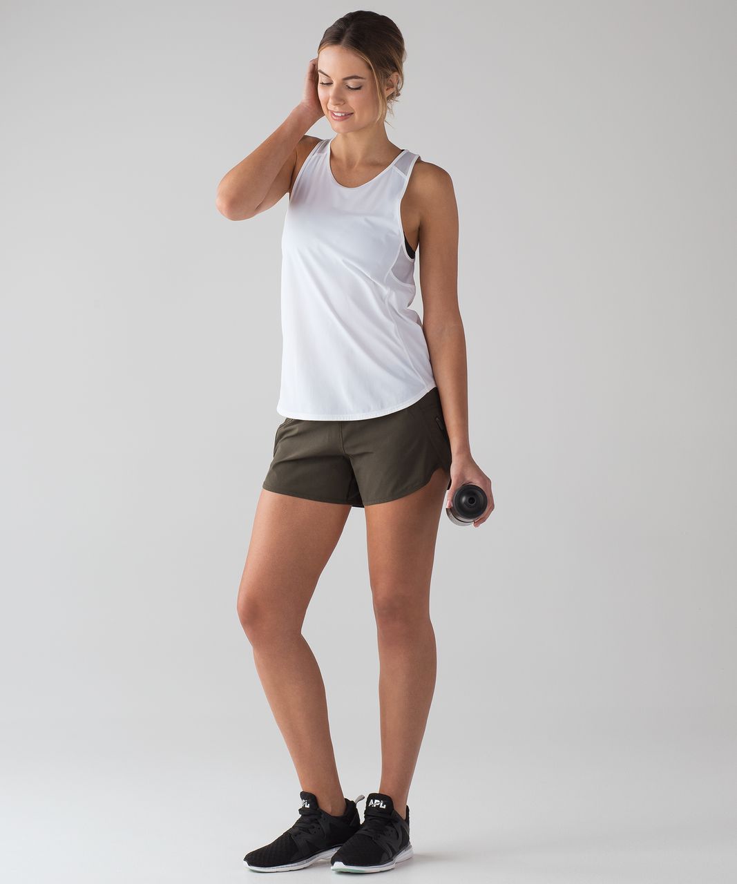 Lululemon Tracker Short IV (4-way Stretch 4" ) - Dark Olive