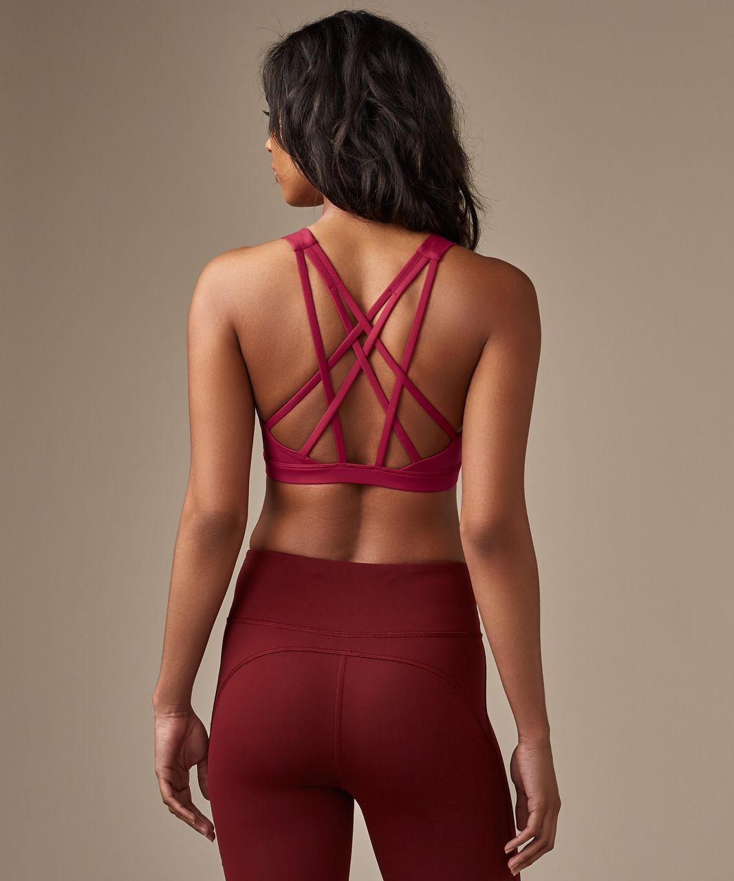 Lululemon Free To Be Serene Bra - Ruby Red - lulu fanatics