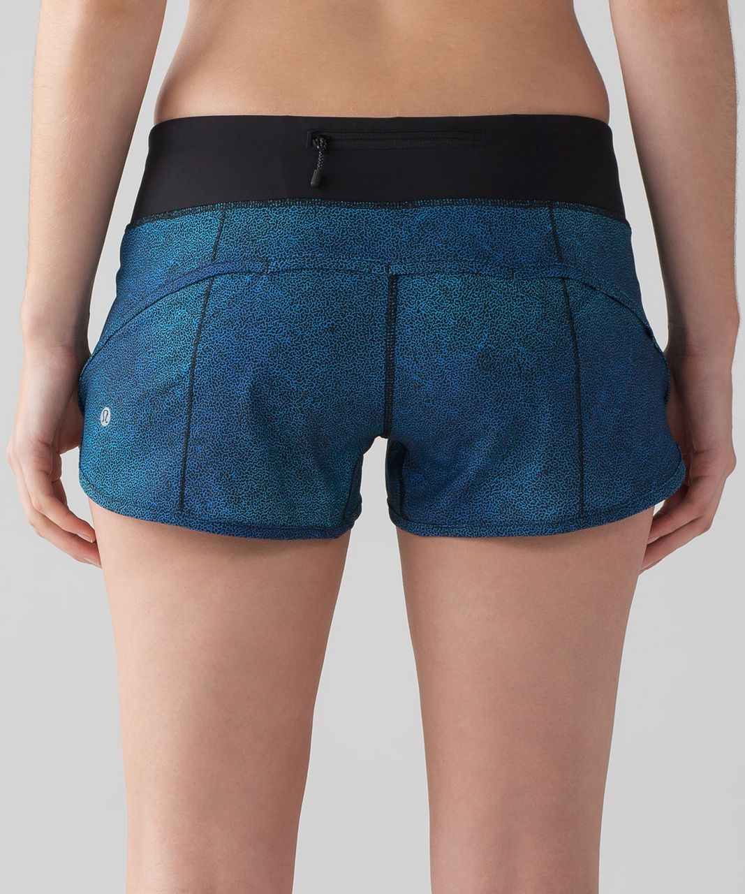 Lululemon Speed Short (4-way Stretch 2.5") - Super Natural Blue Multi / Black