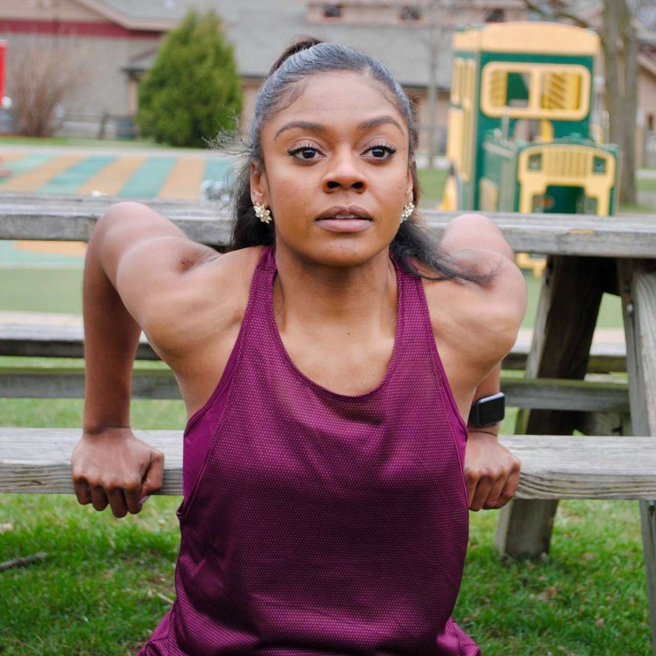 Lululemon Lululemon Push Your Limits Tank Top Sz 8 Blue Shelf Bra