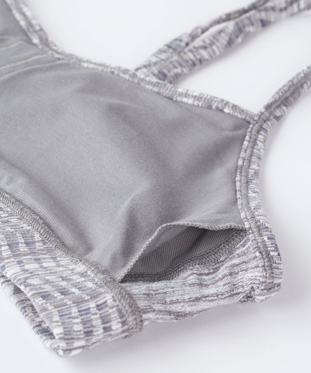 Lululemon Flow Y Bra IV - Luon Arrow Jacquard Battleship Silver Spoon / Battleship