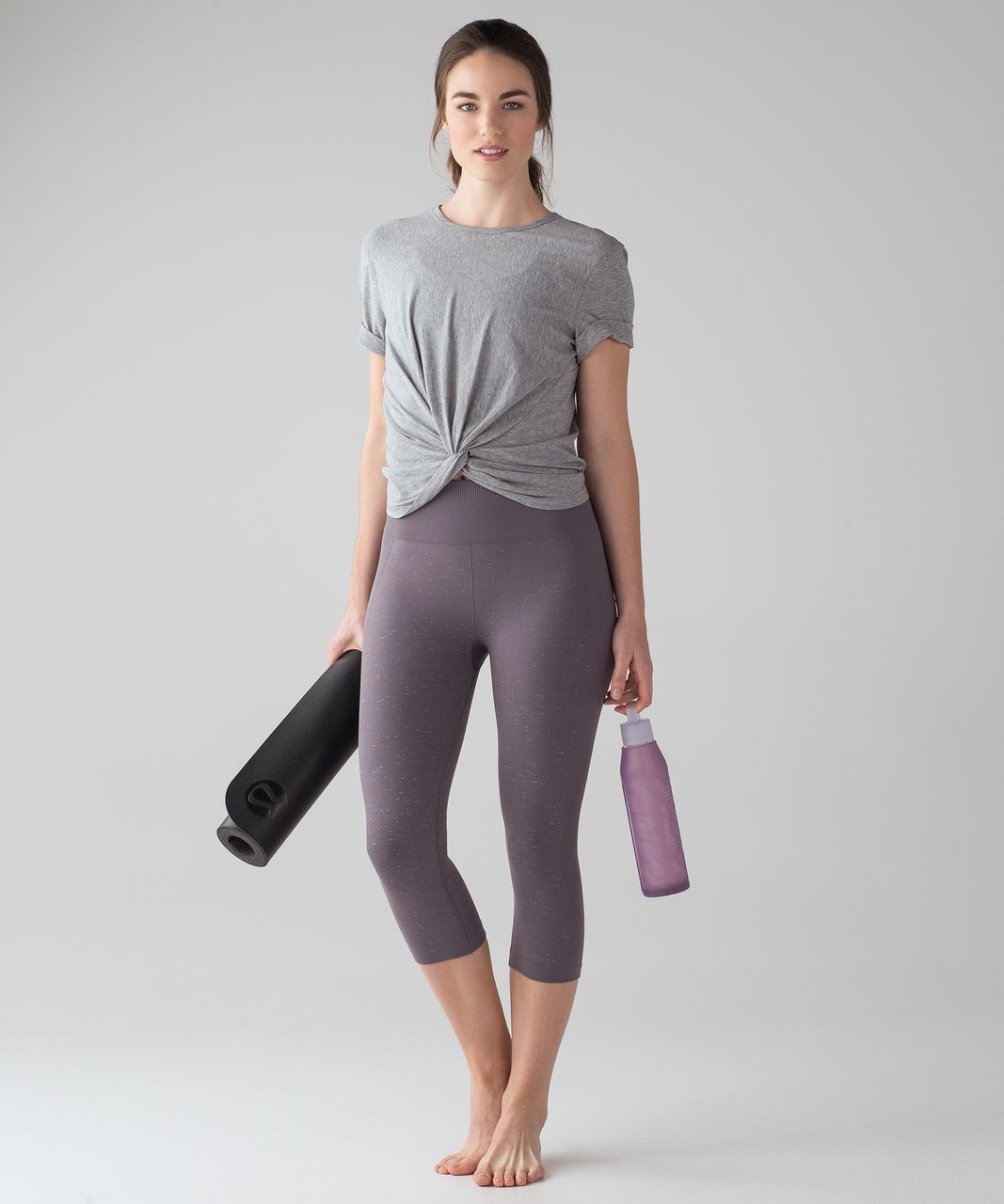 Lululemon Free To Flow Crop (17") - Magnum / White