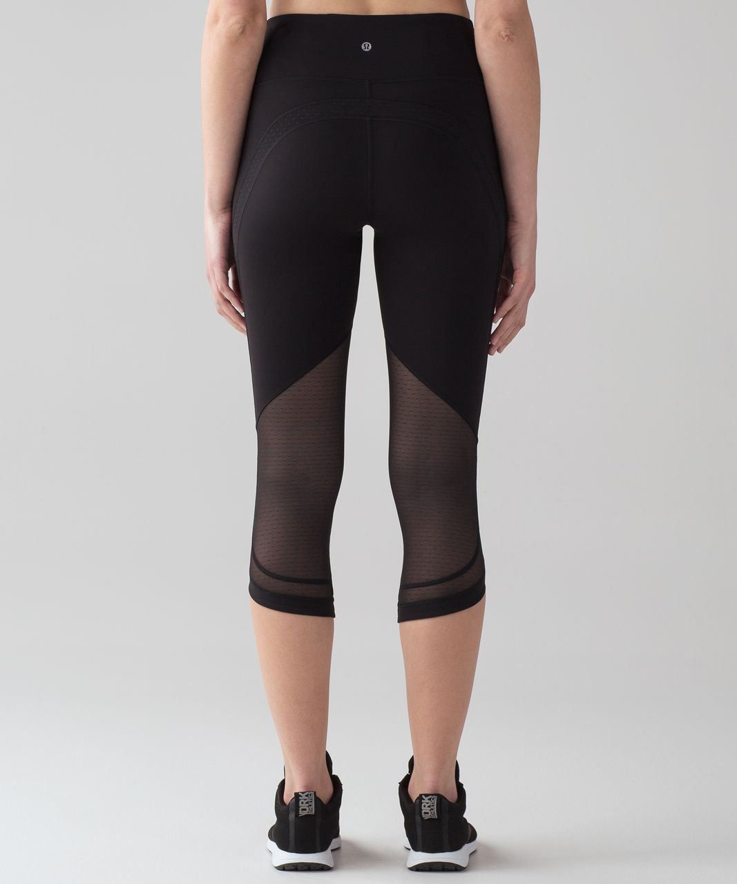 Lululemon Mix & Mesh Crop *21 - Black / Chirasu Black / Black - lulu  fanatics