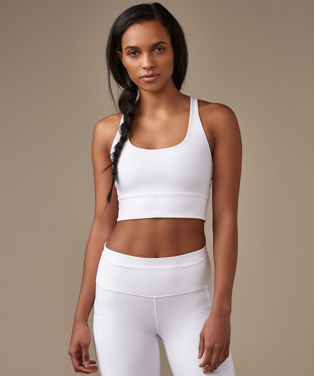 Lululemon Sports Bra Racerback White Yoga 