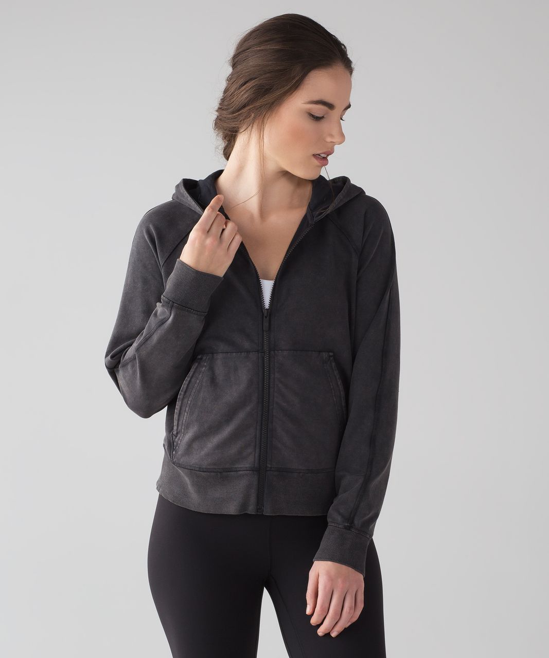 Lululemon Loop Back Hoodie - Acid Rubber Dye Black