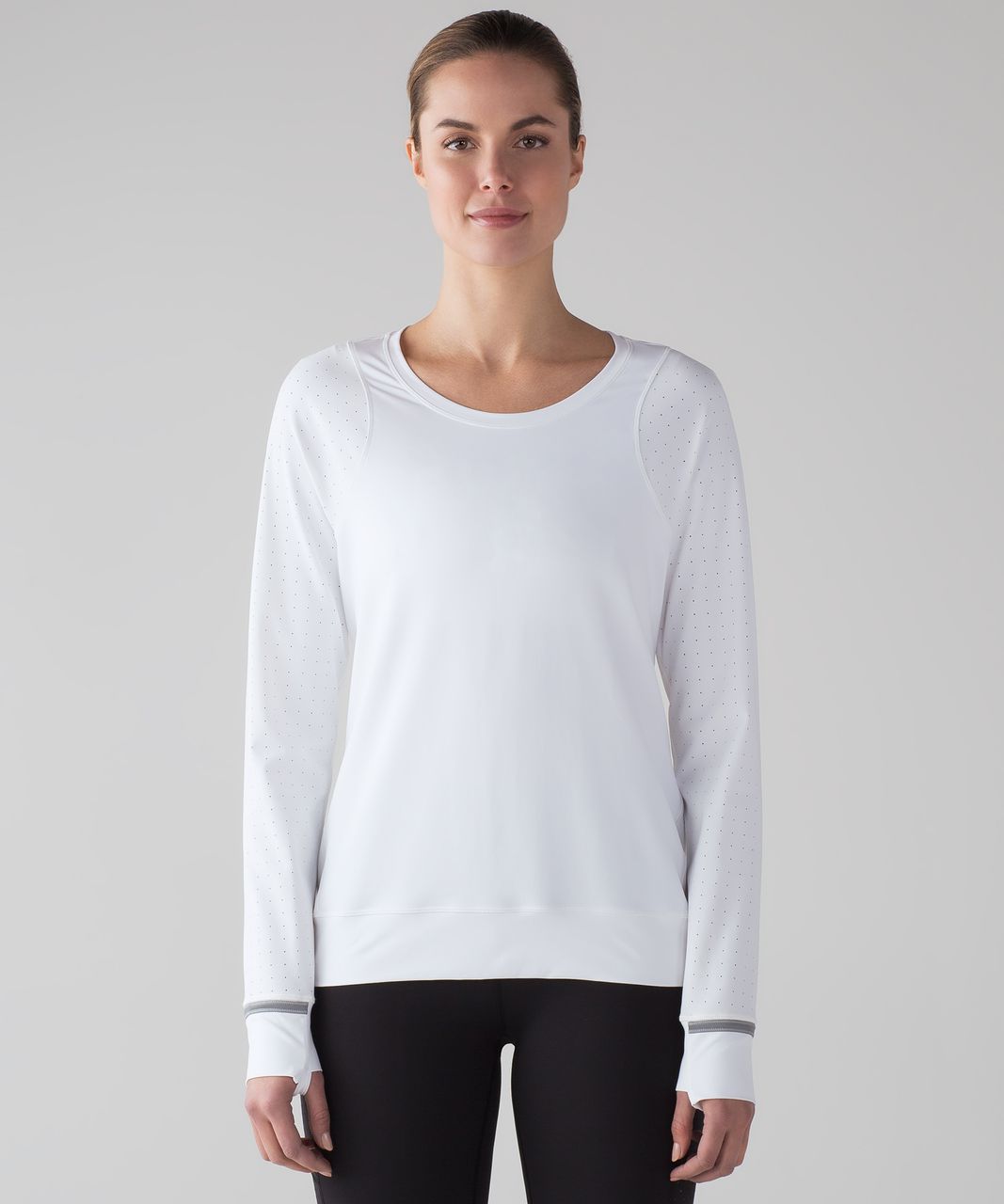 lululemon athletica Ventilated Mesh-back Running Long Sleeve Shirt in White