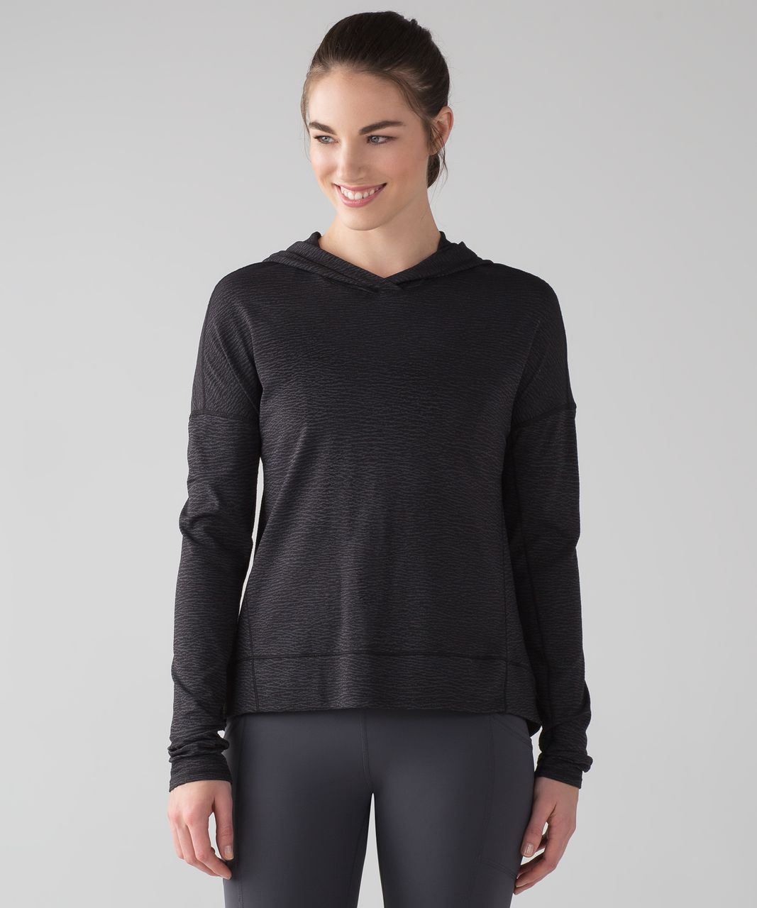 Lululemon Squad Goals Hoodie - Sheer Luon Pebble Jacquard V2 Black Blue ...