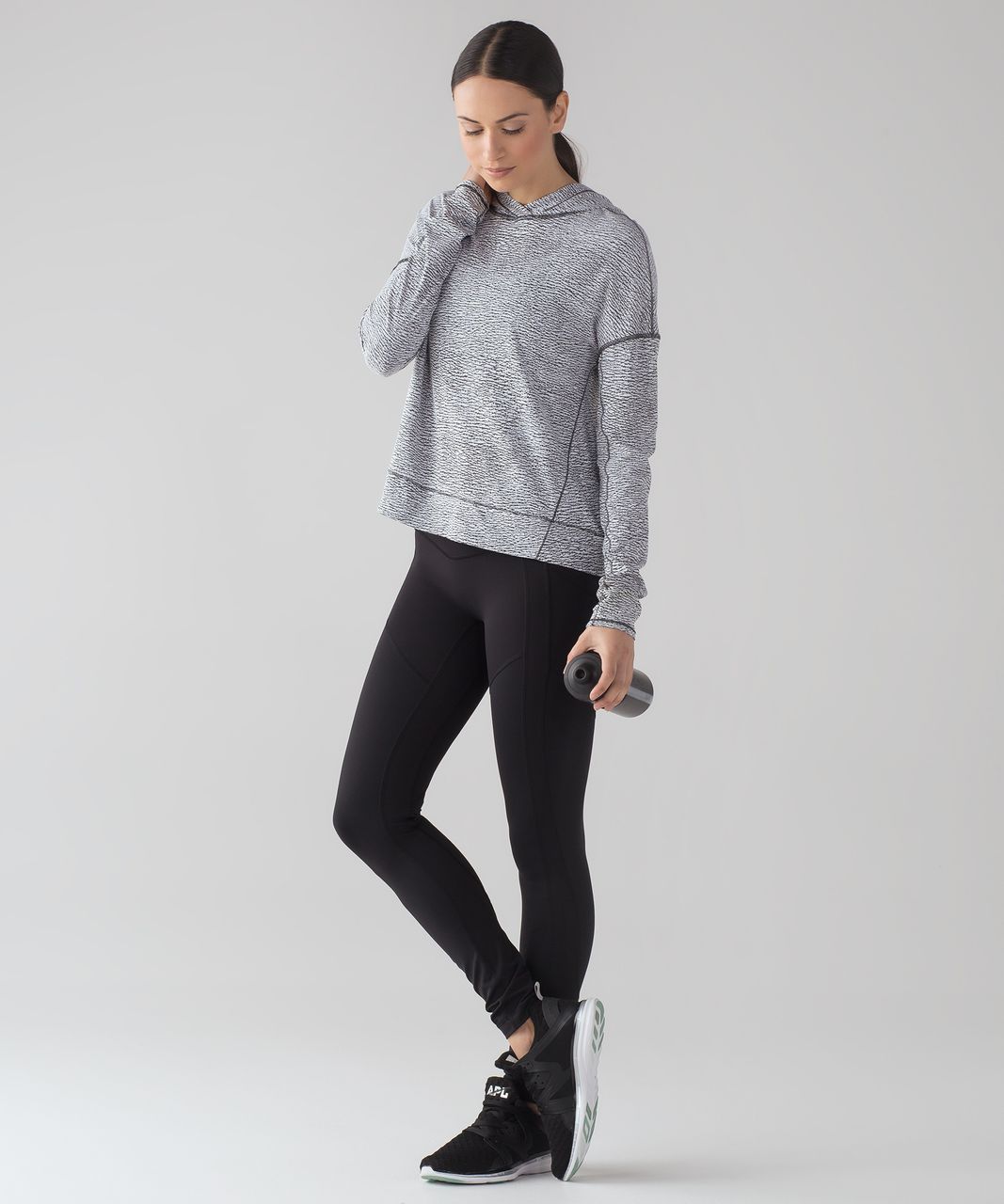 Lululemon Squad Goals Hoodie - Sheer Luon Pebble Jacquard V1 White Black