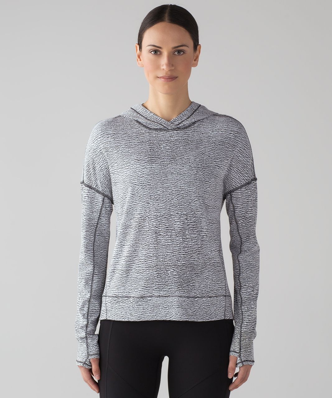 Lululemon Squad Goals Hoodie - Sheer Luon Pebble Jacquard V1 White Black