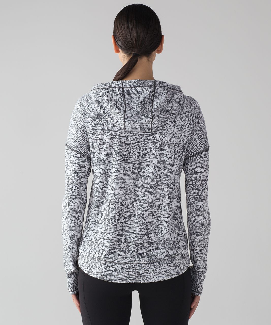 Lululemon Squad Goals Hoodie - Sheer Luon Pebble Jacquard V1 White Black