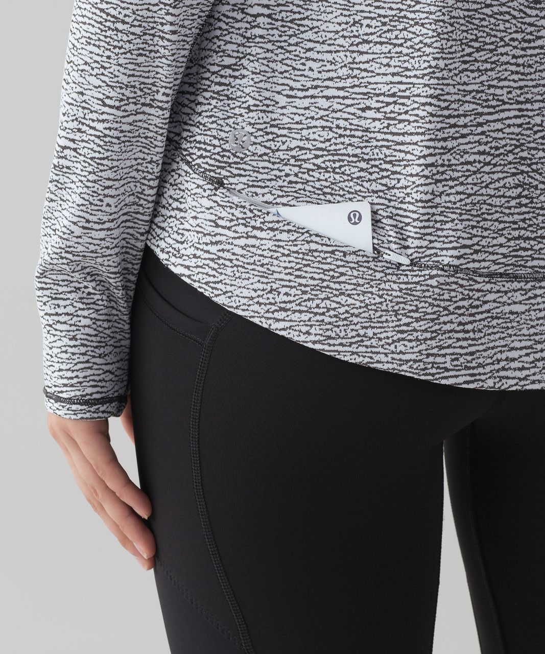 Lululemon Squad Goals Hoodie - Sheer Luon Pebble Jacquard V1 White Black