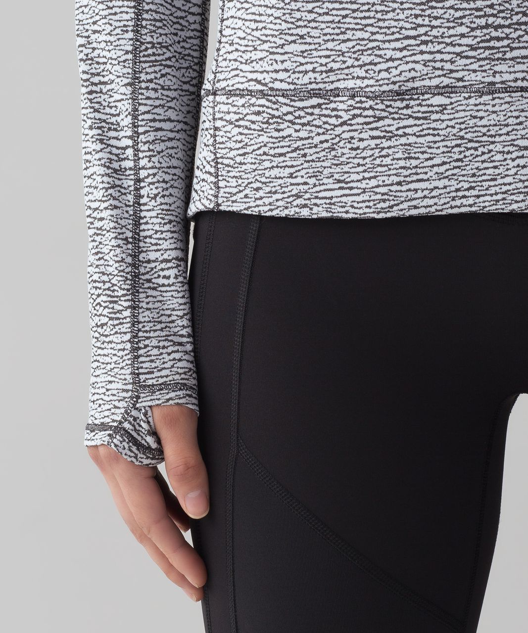 Lululemon Squad Goals Hoodie - Sheer Luon Pebble Jacquard V1 White Black