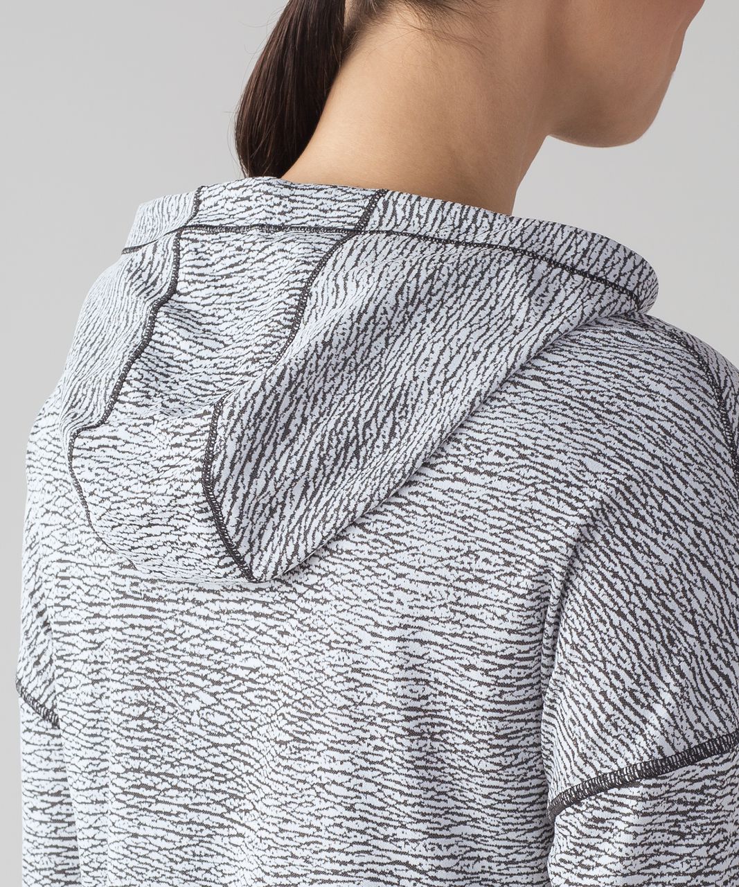 Lululemon Squad Goals Hoodie - Sheer Luon Pebble Jacquard V1 White Black