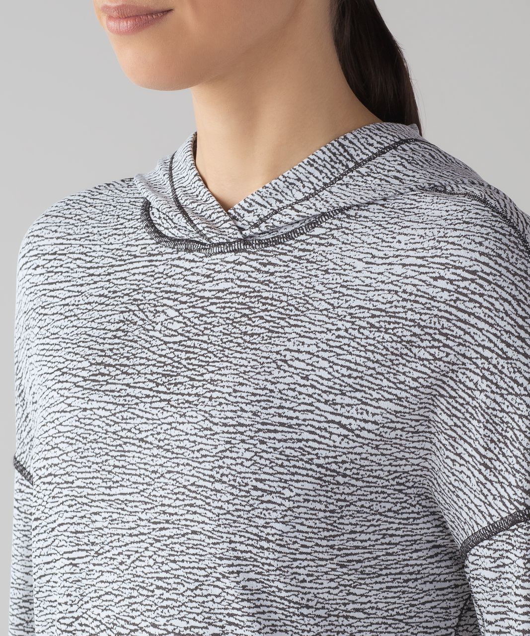 Lululemon Squad Goals Hoodie - Sheer Luon Pebble Jacquard V1 White Black